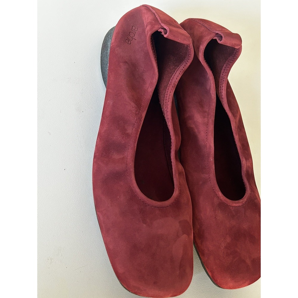Arche Women's Red Burgandy Nubuck Ballerina Suede Slip On Shoes Round Heel 38 - Picture 4 of 11